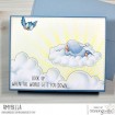 BUNDLE GIRL STARS and CLOUDS BACKDROP rubber stamp